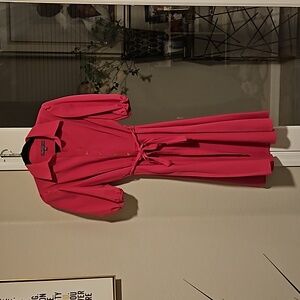 Sharagano Hot Pink Dress with gold buttons ( Size 10)